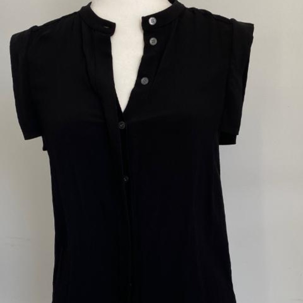 Michel Kors Short Sleeve Blouse, Size 2, Black